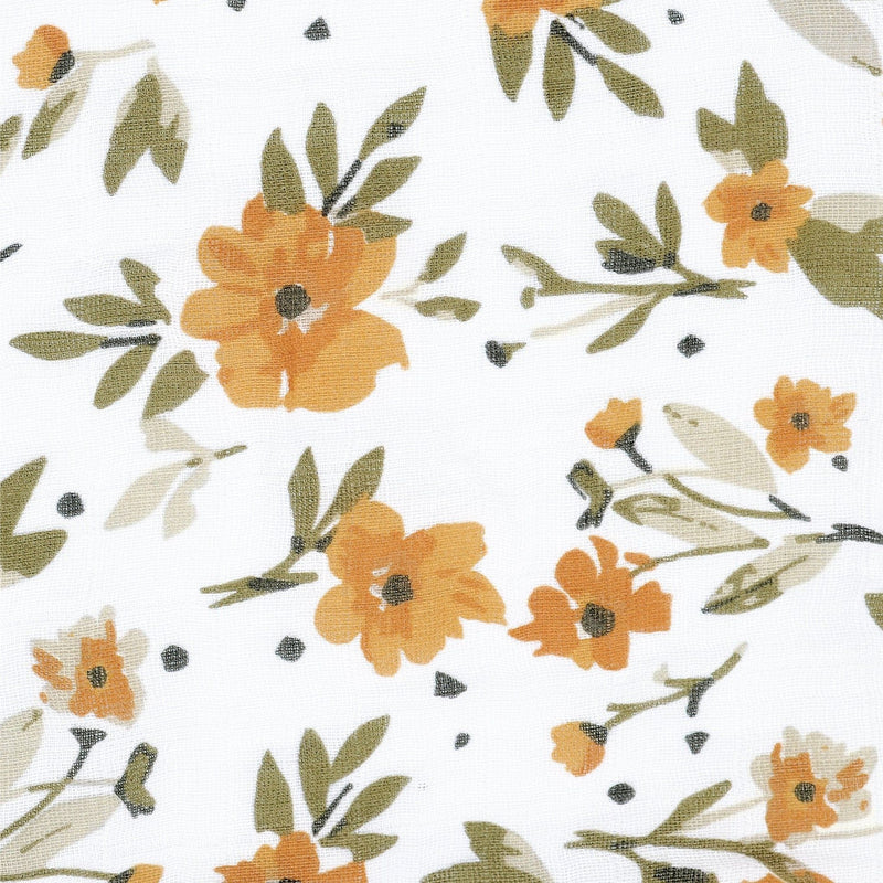 Perlimpinpin Cotton Muslin Baby Swaddle Blanket, Marigold S0