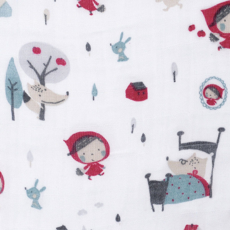 Perlimpinpin Cotton Muslin Baby Swaddle Blanket, Riding Hood V3