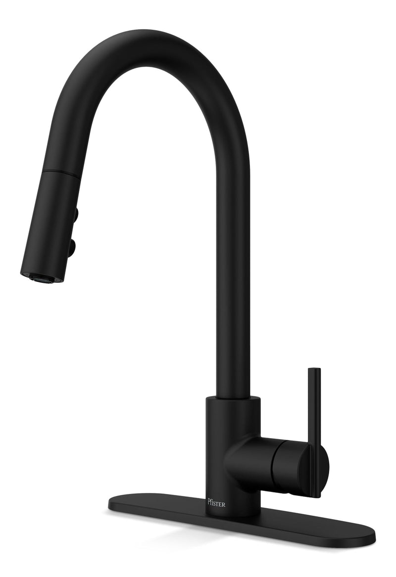 Pfister Modern Pull-Down Kitchen Faucet, Matte Black X3