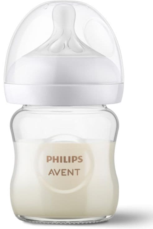 Philips Avent Glass Bottle with Response Nipple 4-oz, 1-pk A4