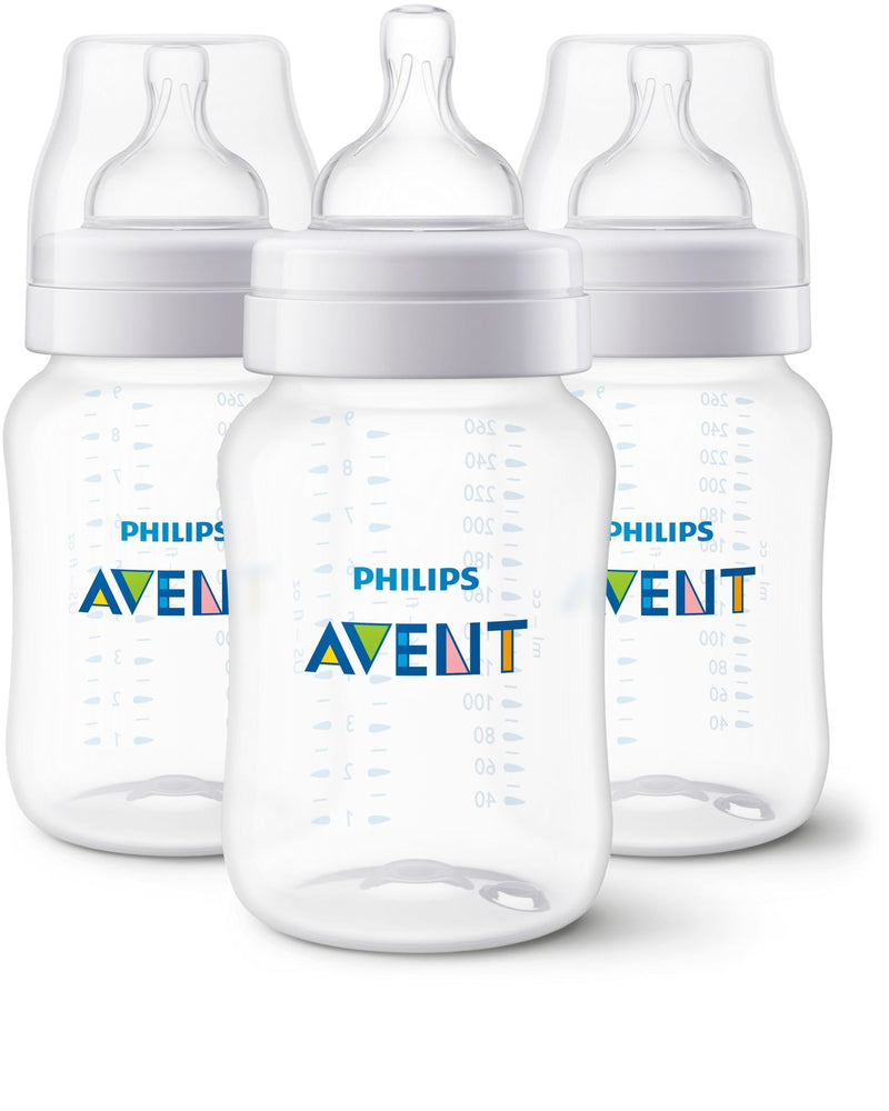 Philips Avent SCY103/03 Anti-Colic Baby Bottle, 9-oz, 3-pk S5