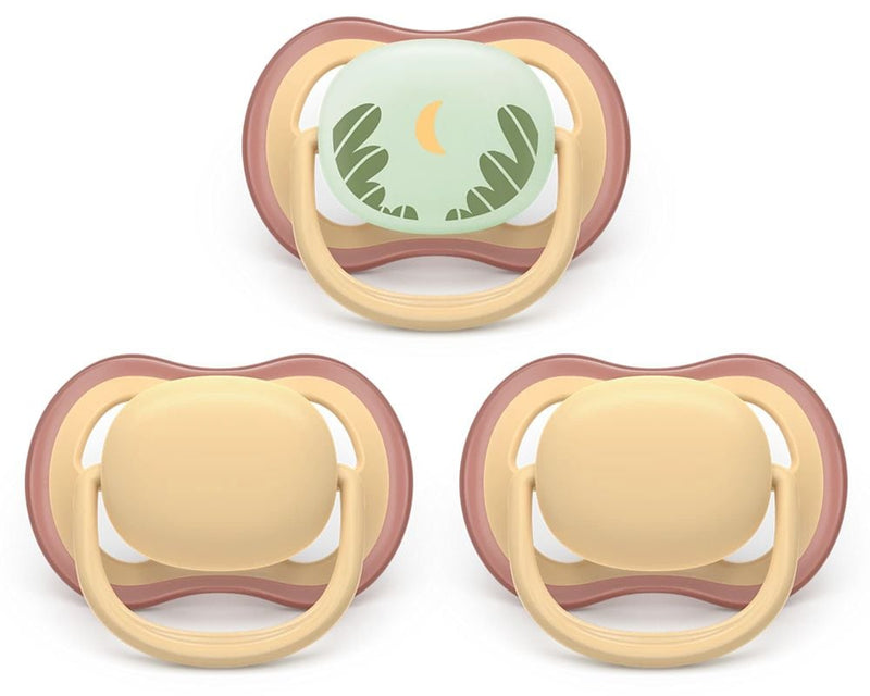 Philips Avent Ultra air Pacifier 0-6 Months All Day, Yellow, 3-pk Y7