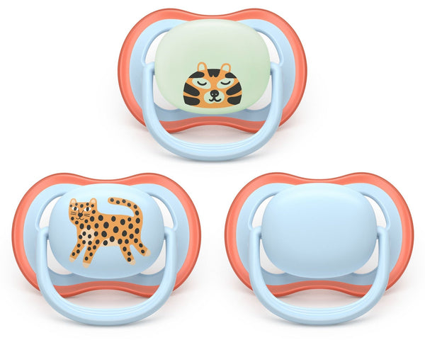 Philips Avent Ultra Air Pacifier 6-18 Months All Day, Leopard, 3-pk O1