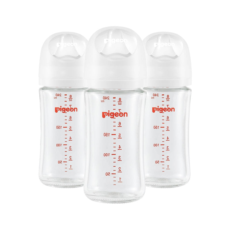 Pigeon Glass Bottle with Silicone Nipple (M), 8-oz, 3 Months+, 3-pk M2