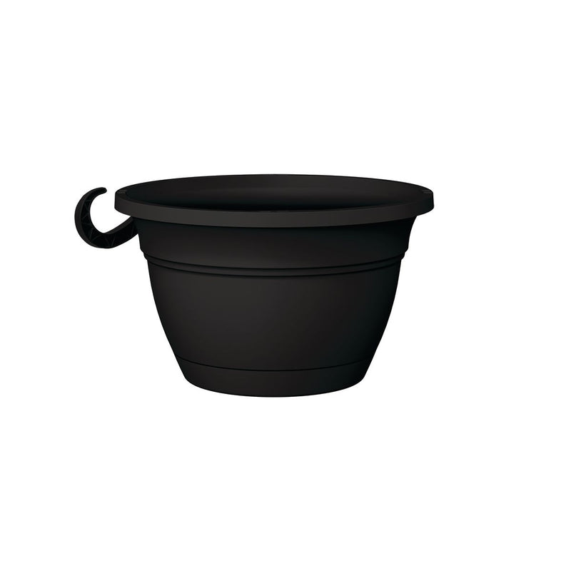 Planters' Pride Eclipse Hanging Plastic Basket Round Planter with Saucer Tray, Assorted Sizes V0