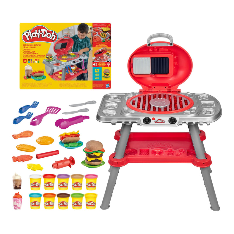 Play-Doh Barbecue Grill Set with Lights and Sounds, 17-pc O0