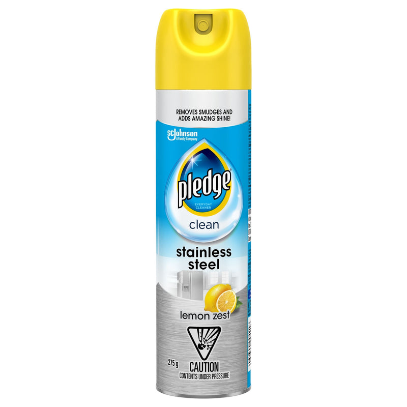Pledge Stainless Steel Cleaner Spray, Lemon Scent, 275-g F2