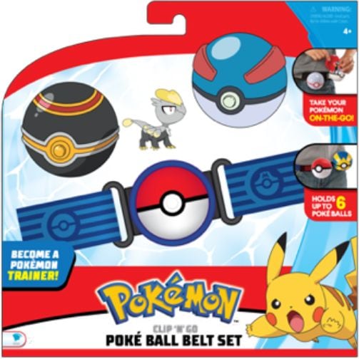Pokémon Clip 'N' Go Poké Ball Belt Set With 2-Inch Action Figure & Balls, Assorted, Age 4+ F0