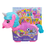 Polly Pocket 35th Celebration Unicorn Partyland Playset, Includes 2 Micro Dolls, Pets & 25+ Surprise Accessories, Kids Ages 3+