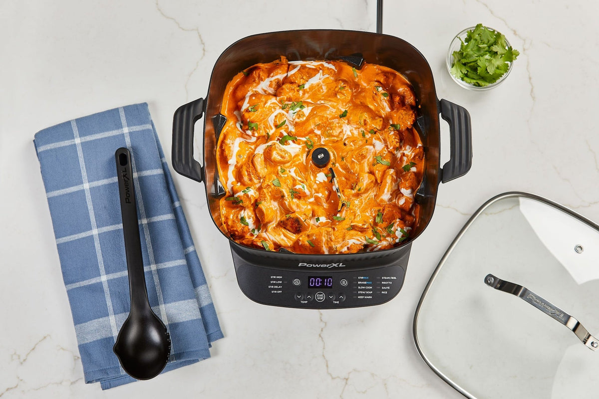 PowerXL StirMax Digital Programmable Slow/Multi-Cooker with 9 Cooking Pre-Sets, Black