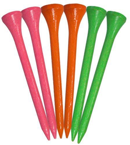Pride Biodegradable Hardwood Golf Tee, 2-3/4-in, 50-pk, Citrus Assorted Colours C7