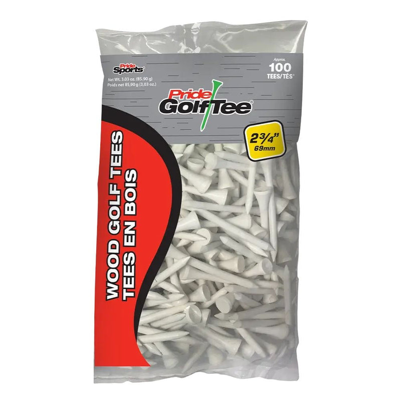 Pride Biodegradable Hardwood Golf Tee, 2-3/4-in, 50-pk, White G7