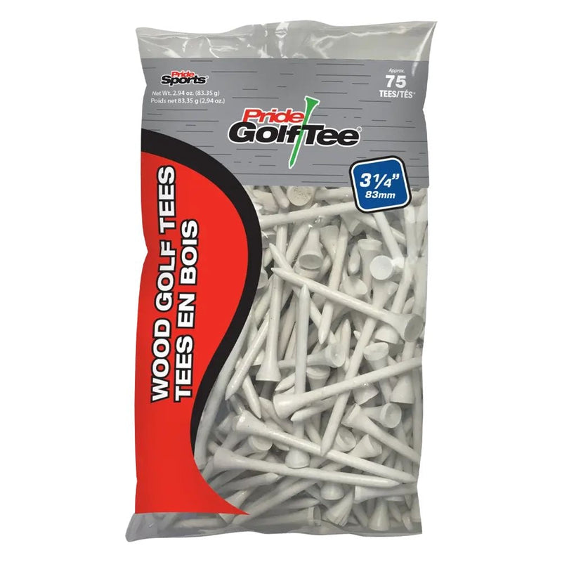 Pride Biodegradable Hardwood Golf Tee, 3-1/4-in, 50-pk, White D8