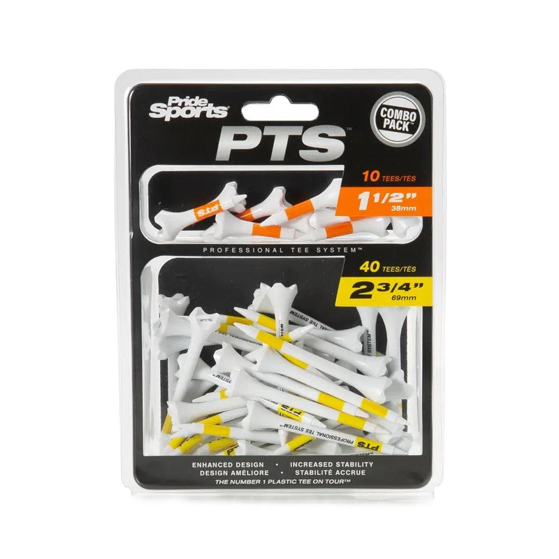 Pride Evolution Plastic Golf Tee Combo Pack, 40-pk, White Y9