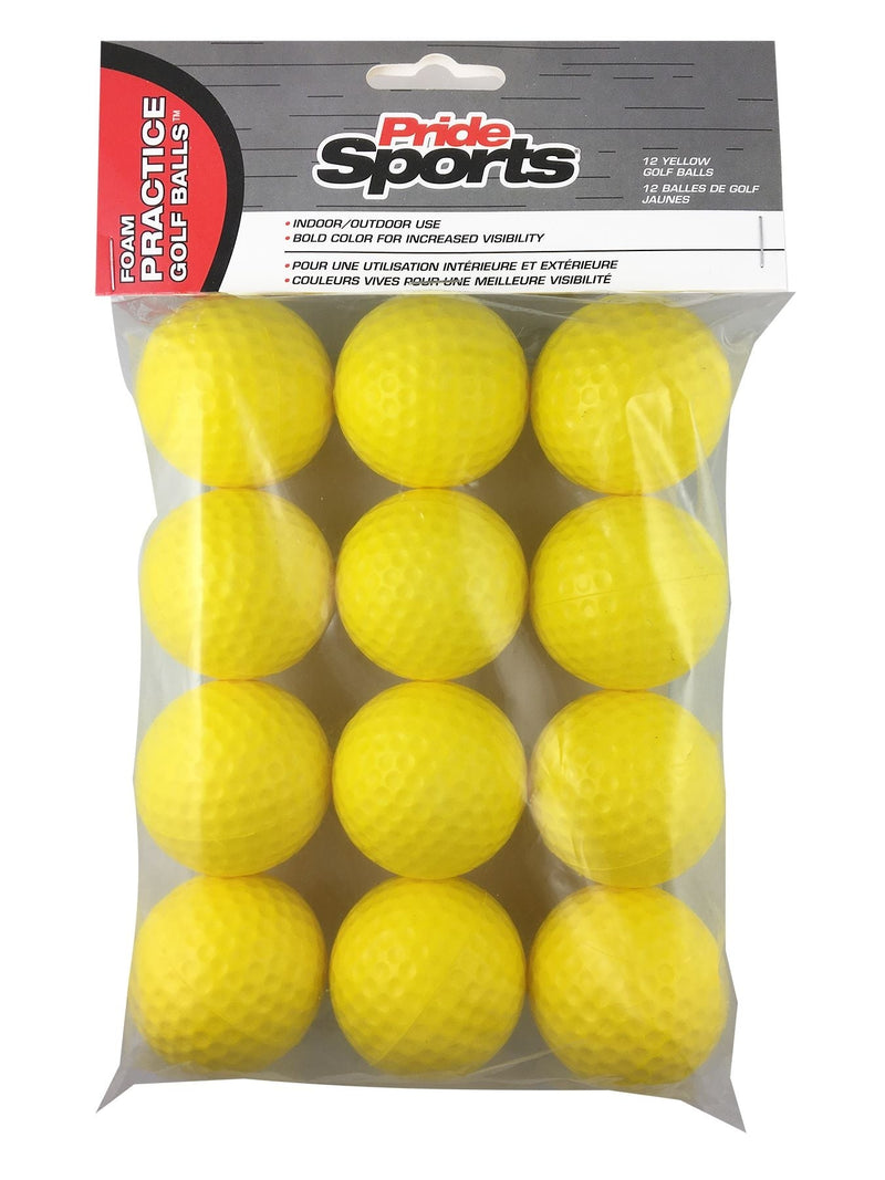 PrideSports Foam Practice Golf Balls, 12-pk, Yellow W2