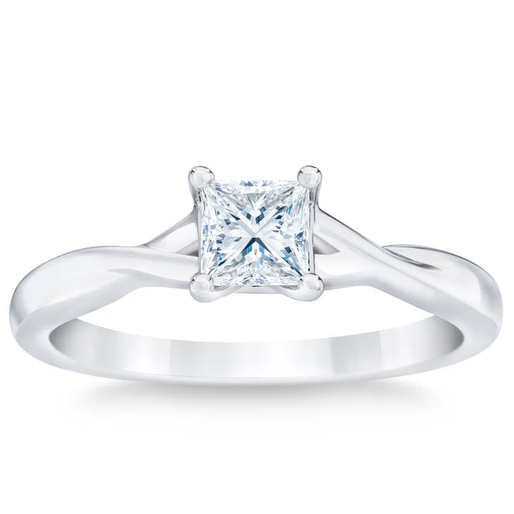 Princess Cut Diamond Solitaire Ring (0.50 ct) V5