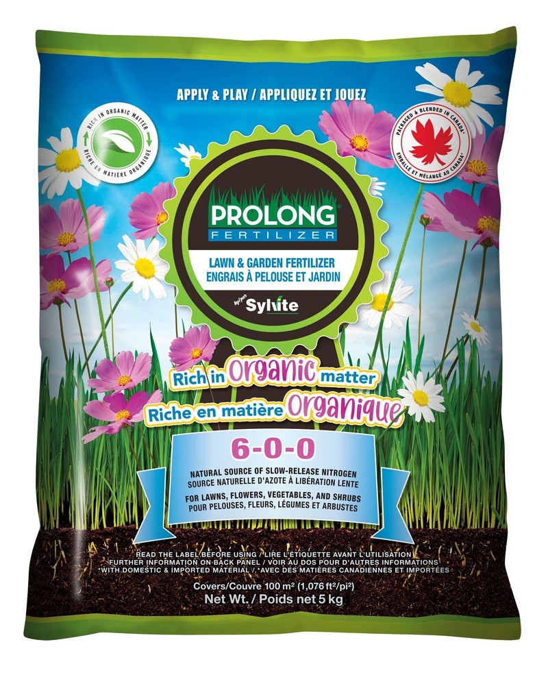 PROLONG Slow Release Nitrogen Lawn & Garden Organic Fertilizer, 6-0-0, 5kg N5