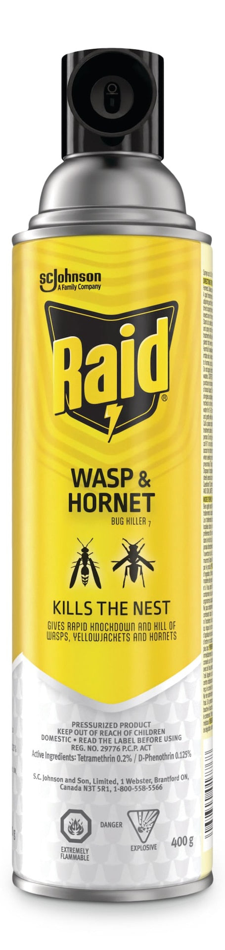 Raid Hornet & Wasp Spray, Aerosol Spray, 400 g M7