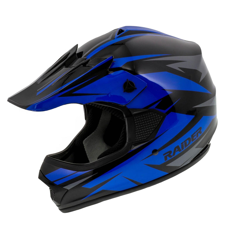 Raider GX4 ATV Helmet, Youth, Blue, Assorted Sizes O2