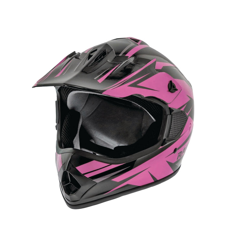 Raider RX2 ATV Helmet, Adult, Pink/Black, Assorted Sizes Q2