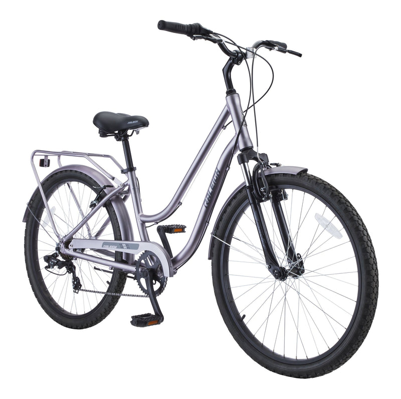 Raleigh Campus Comfort Bike, Alloy V-brakes, 26-in, Silver Z0