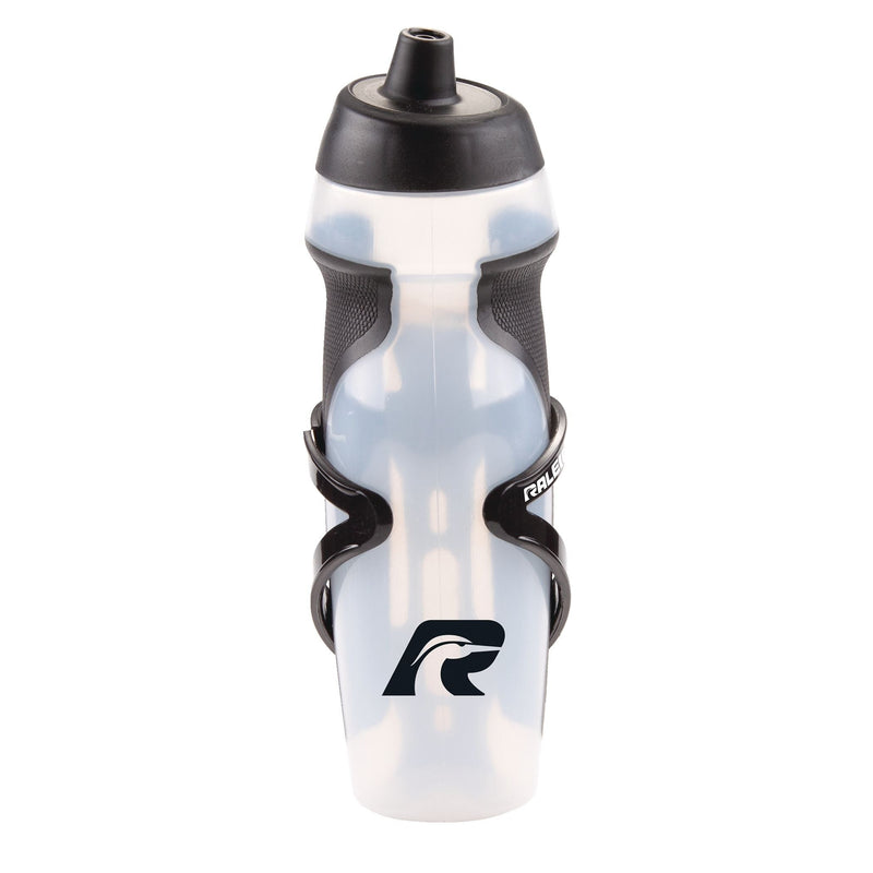 Raleigh Easy-Squeeze Bike Water Bottle withCage/Holder, Transculent, 20.2-oz Q4