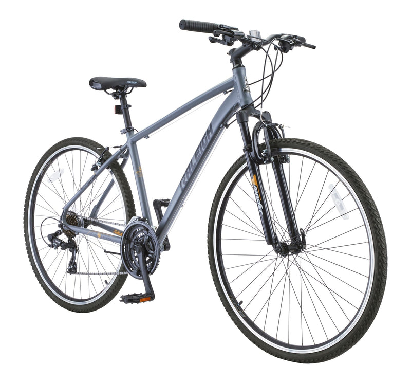 Raleigh Route Hybrid Bike with Alloy V-brakes, 700C, 21-Speed, Grey B2