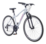 Raleigh Route Hybrid Bike with Alloy V-brakes, 700C, 21-Speed, White