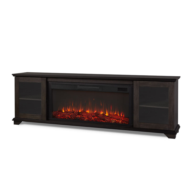 Real Flame Benjamin Landscape Electric Fireplace TV Stand, 81-in, 1500W, Includes Remote Control, Weathered Wood C8