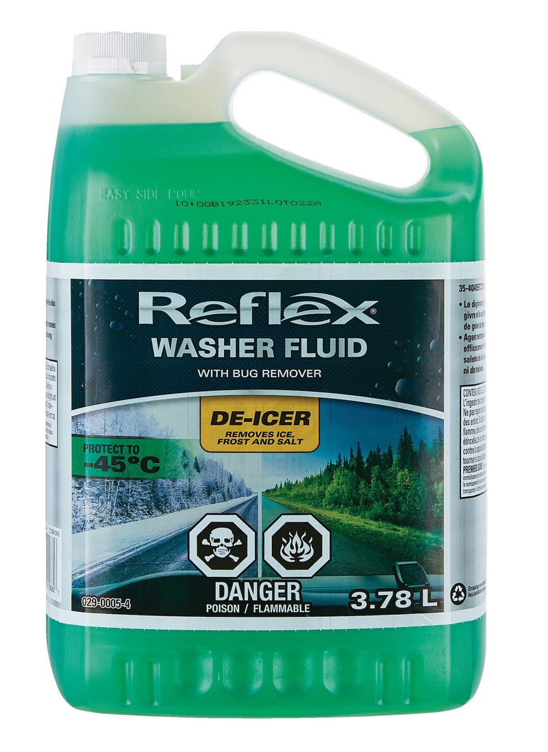 Reflex All Season Windshield Washer Fluid with Bug Remover & De-icer, -45°C, 3.78-L W6
