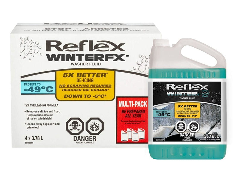 Reflex WinterFx Windshield Winter Washer Fluid, -49°C, 3.78L, 4-pk B7