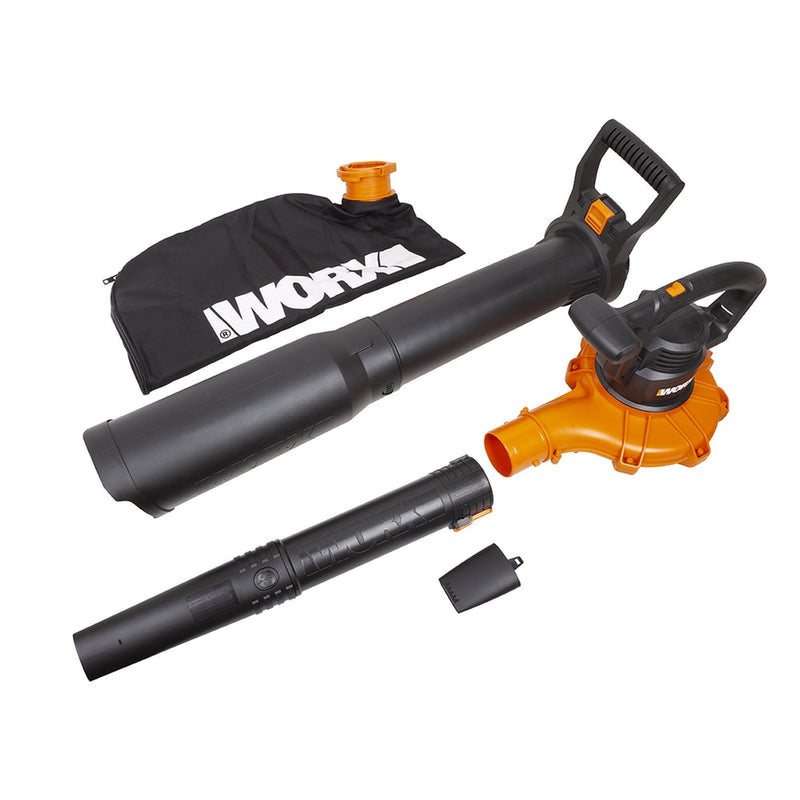 WORX WG518 12 Amp 385CFM Electric Leaf Blower, Vacuum & Mulcher H6