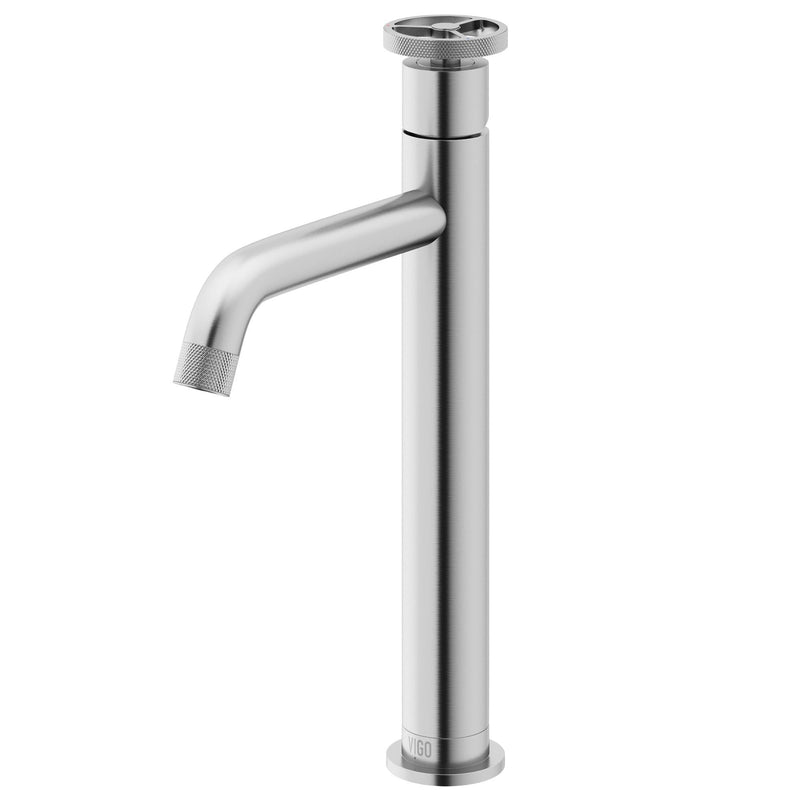 VIGO Cass 12-in Vessel Bathroom Faucet, Various Finishes H0