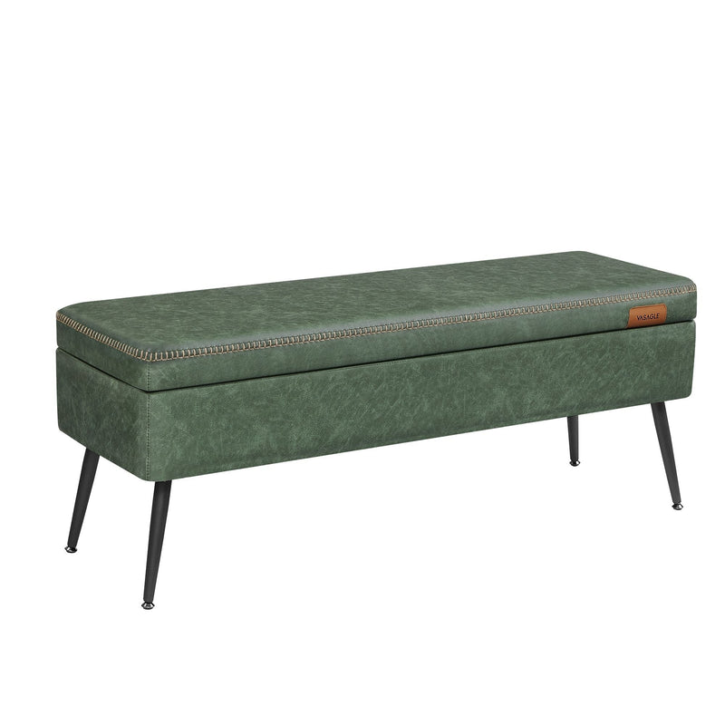 Songmics Home Modern Forest Green Ottoman Storage Bench M2
