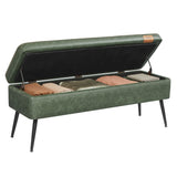 Songmics Home Modern Forest Green Ottoman Storage Bench