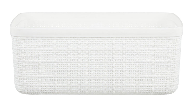 Curver Small Jute Weave Nesting Storage Basket, White S9