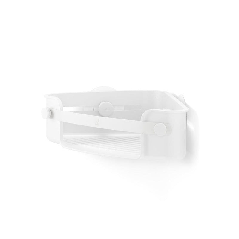 Umbra Flex Gel-Lock Rust-Resistant Corner Shower Caddy, with Hooks, White L3