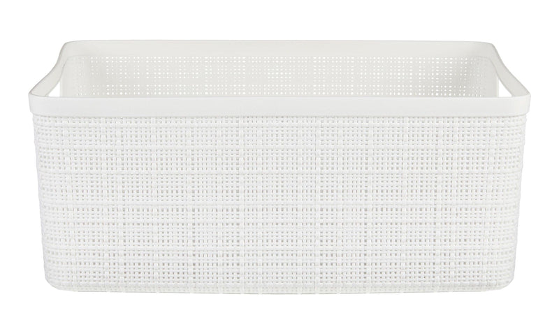 Curver Medium Jute Weave Nesting Storage Basket, White J2
