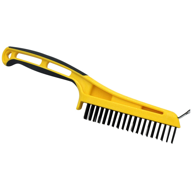 Richard Carbon Steel Wire Bristle Brush with Metal Scraper, Removes Paint/Dirt/Rust M7