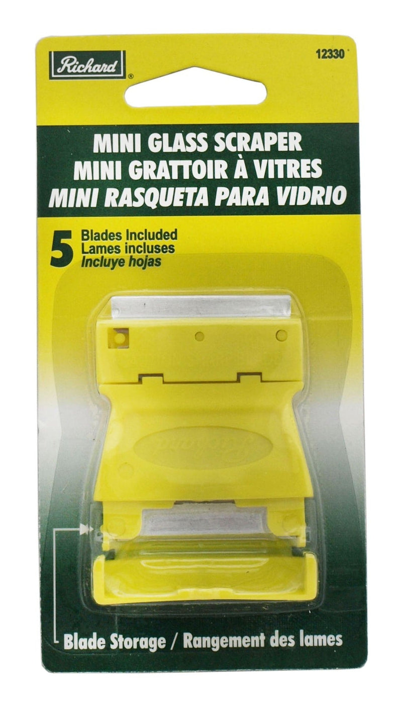 Richard Mini Glass Scraper with Single Edge Razor Blades, 6-pc V9