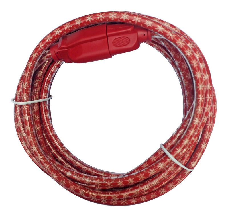 Ritecord 16/3 Outdoor Snowflake Extension Cord with Grounded Outlet, Red/White, 7.5-m P3