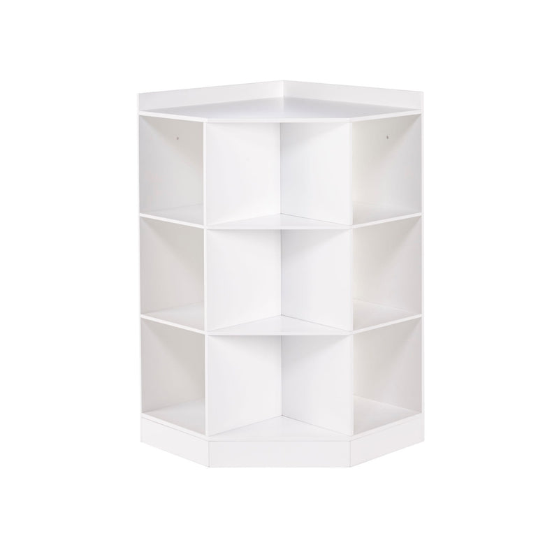 RiverRidge Home Kids' Playroom Corner Cabinet with 6 Toy Storage Cubbies & 3 Shelves, White W4