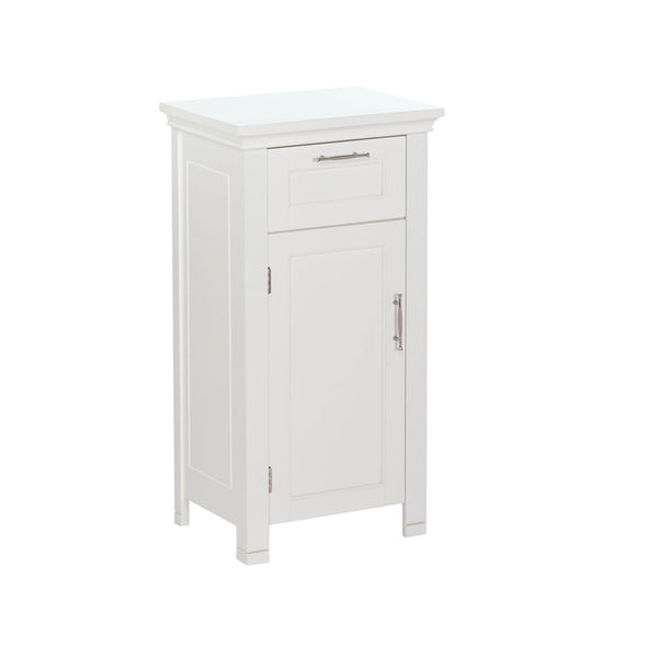 RiverRidge Home Somerset Single Door Bathroom & Laundry Storage Cabinet with Drawer & Adjustable Shelf, White S2