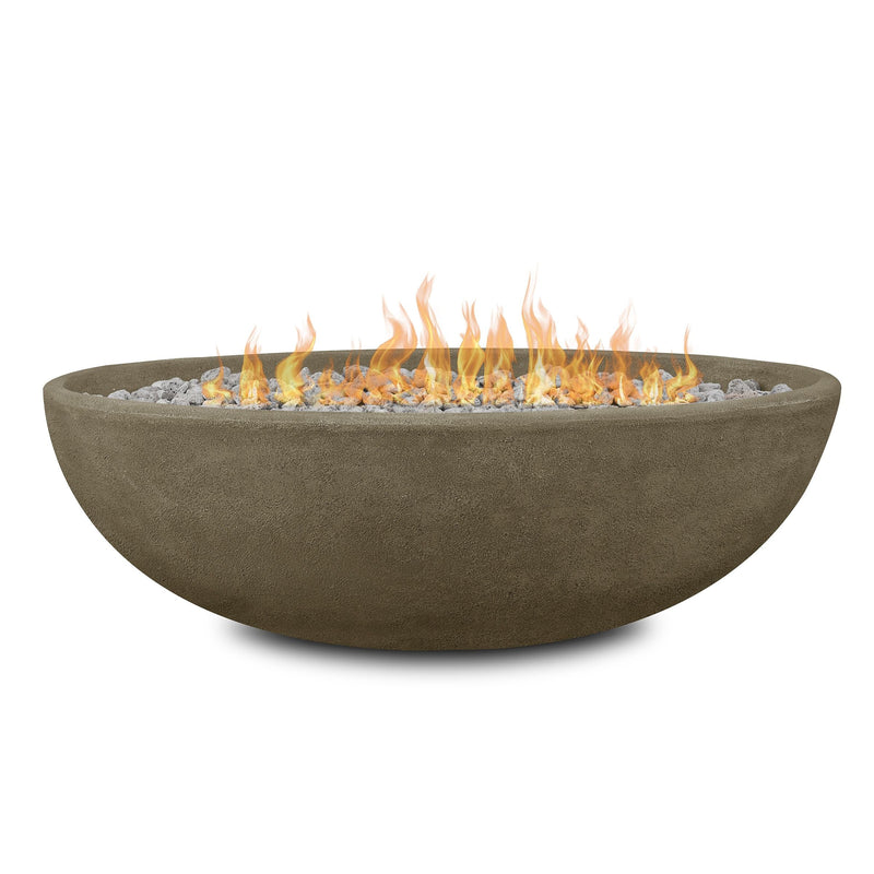 Riverside Oval Concrete Propane Fire Pit in Glacier Gray, 48-in Y4