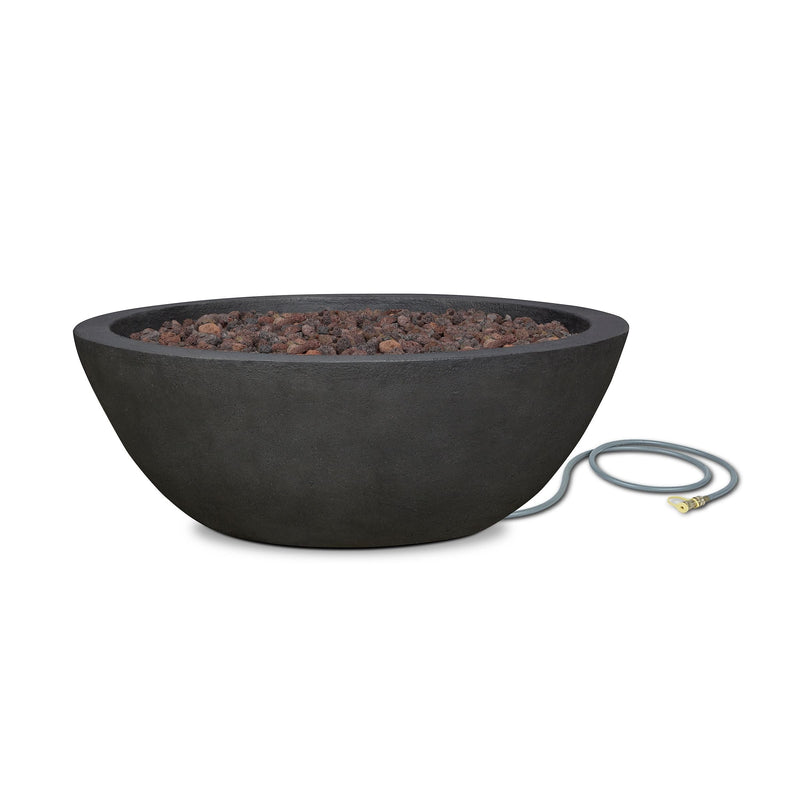 Riverside Round Concrete Gas Fire Pit in Shale, 36-in O8