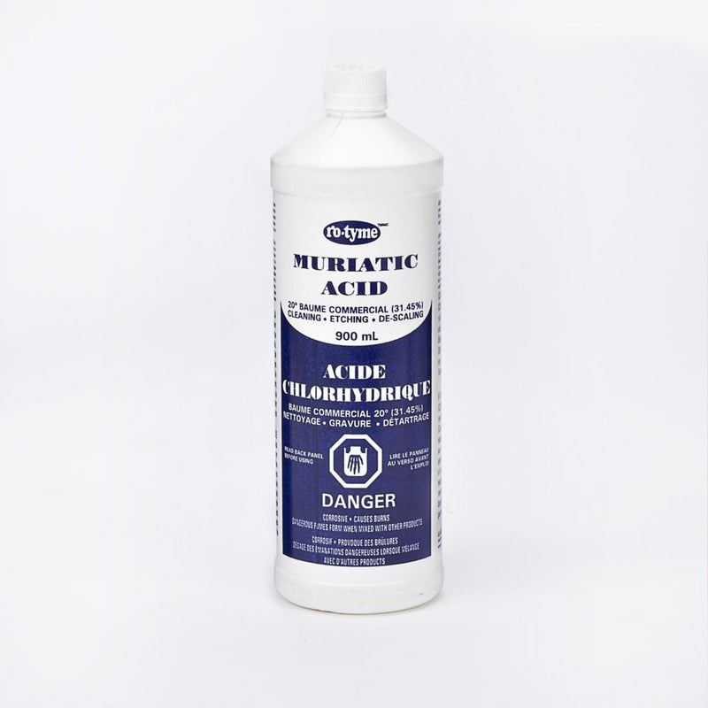 Ro-Tyme Muriatic Acid For Cleaning & Etching Concrete & Descaling Tile/Porcelain, 900-mL P3