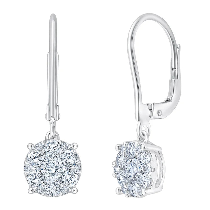 Round Brilliant Diamond Drop Earrings (1.00 ctw) U9