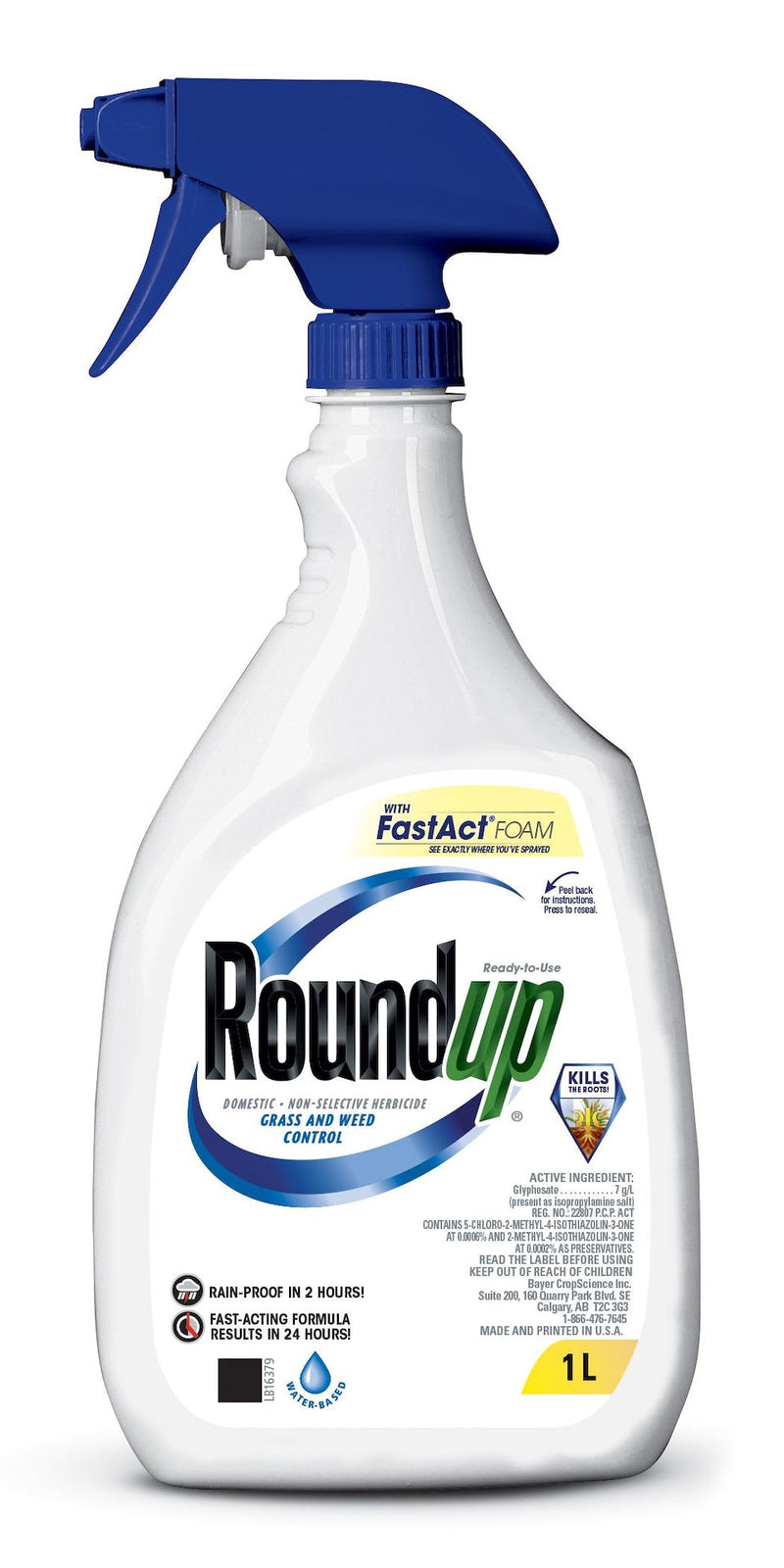 RoundUp Ready-to-Use Herbicide Grass & Weed Control/Killer with Fast Fact Foam, 1-L J8