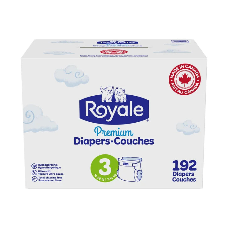 Royale Premium Baby Diapers, Sizes 3 - 6 R0