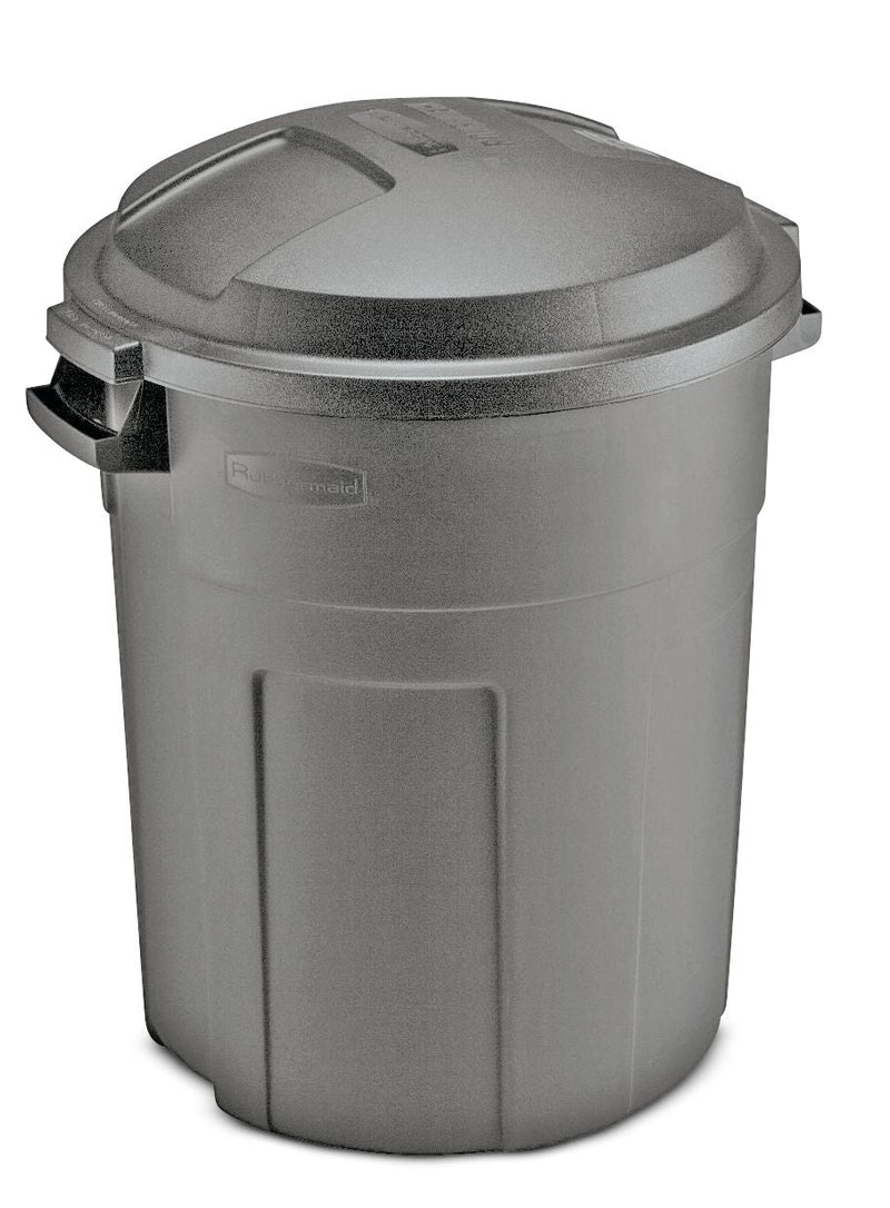 Rubbermaid Heavy-Duty Plastic Circular Garbage Can, Black, 75.7-L B1